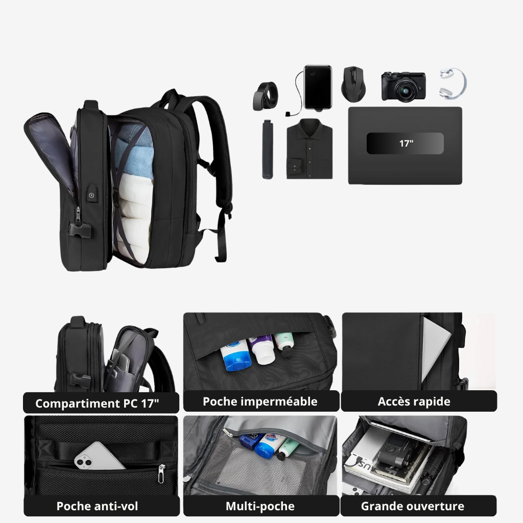 SACAVIA URBIGO – Sac à dos modulable et spacieux