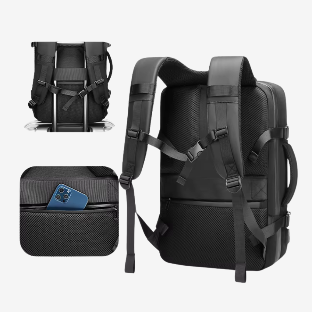 SACAVIA COMPRESSO – Sac à dos cabine compatible KLM (46×30×16 cm -> 27 cm – 55 L)