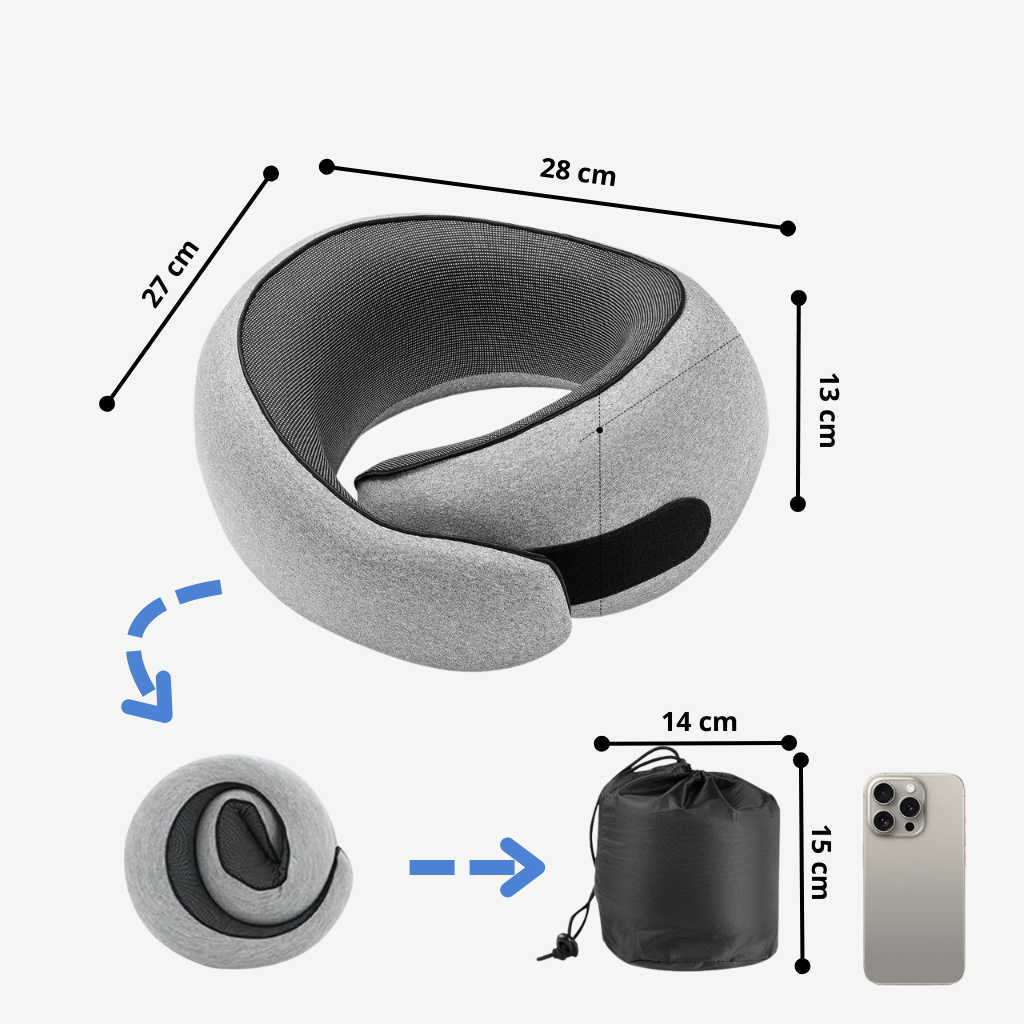SACAVIA RELAXO – Oreiller de voyage ergonomique (Mémoire de forme)