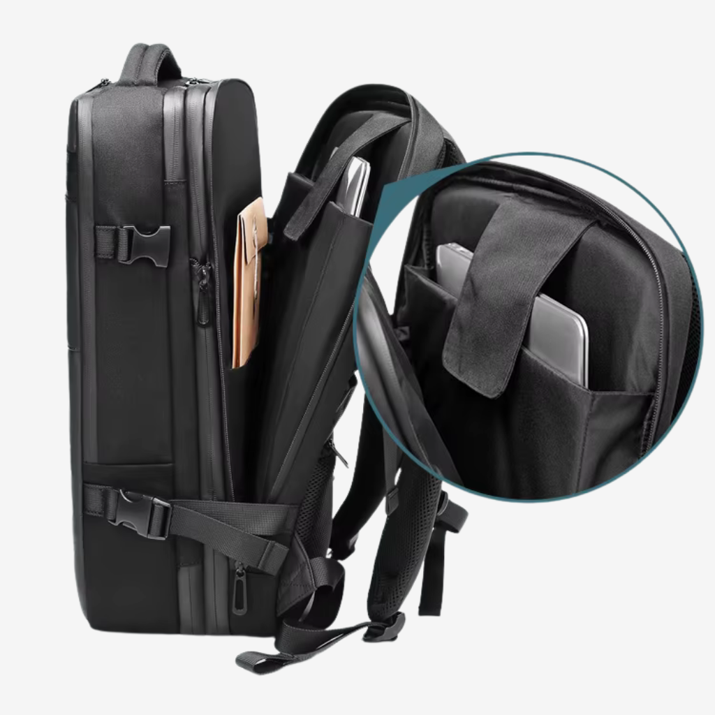 SACAVIA COMPRESSO – Sac à dos cabine compatible KLM (46×30×16 cm -> 27 cm – 55 L)