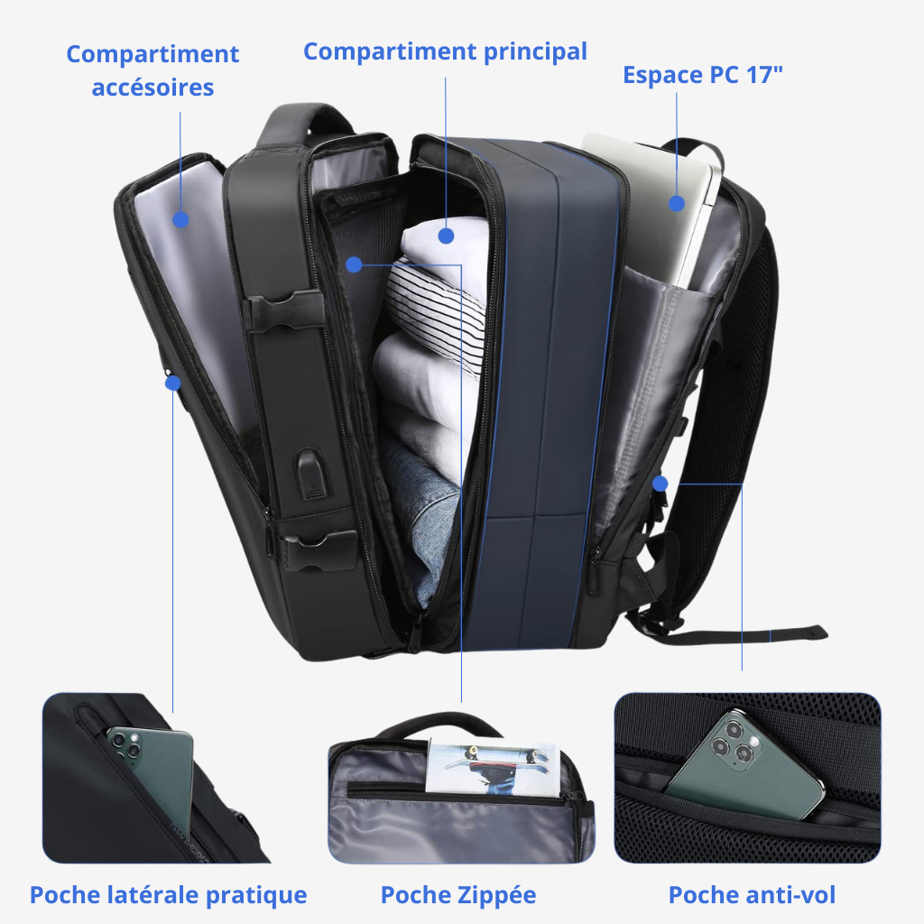 SACAVIA URBIGO – Sac à dos modulable et spacieux