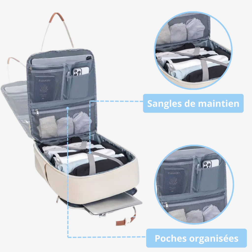 SACAVIA LAVEEN – Sac à dos cabine conforme EasyJet (45×36×20 cm – 30 L)