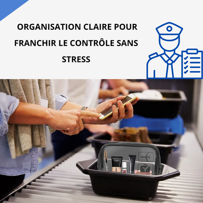 SACAVIA LIQUIX – Trousse transparente de voyage (Lot de 3)