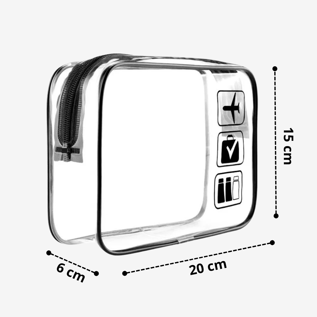 SACAVIA LIQUIX – Trousse transparente de voyage (Lot de 3)