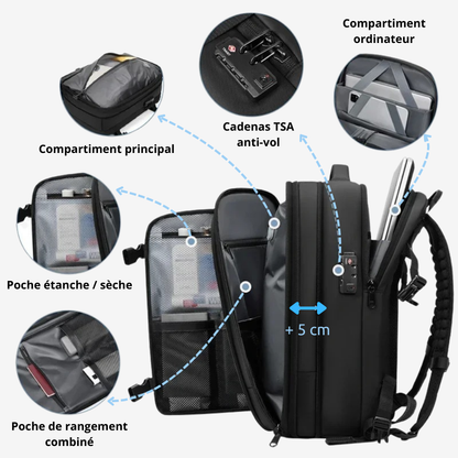 SACAVIA AEROVAC – Sac à dos cabine compressible