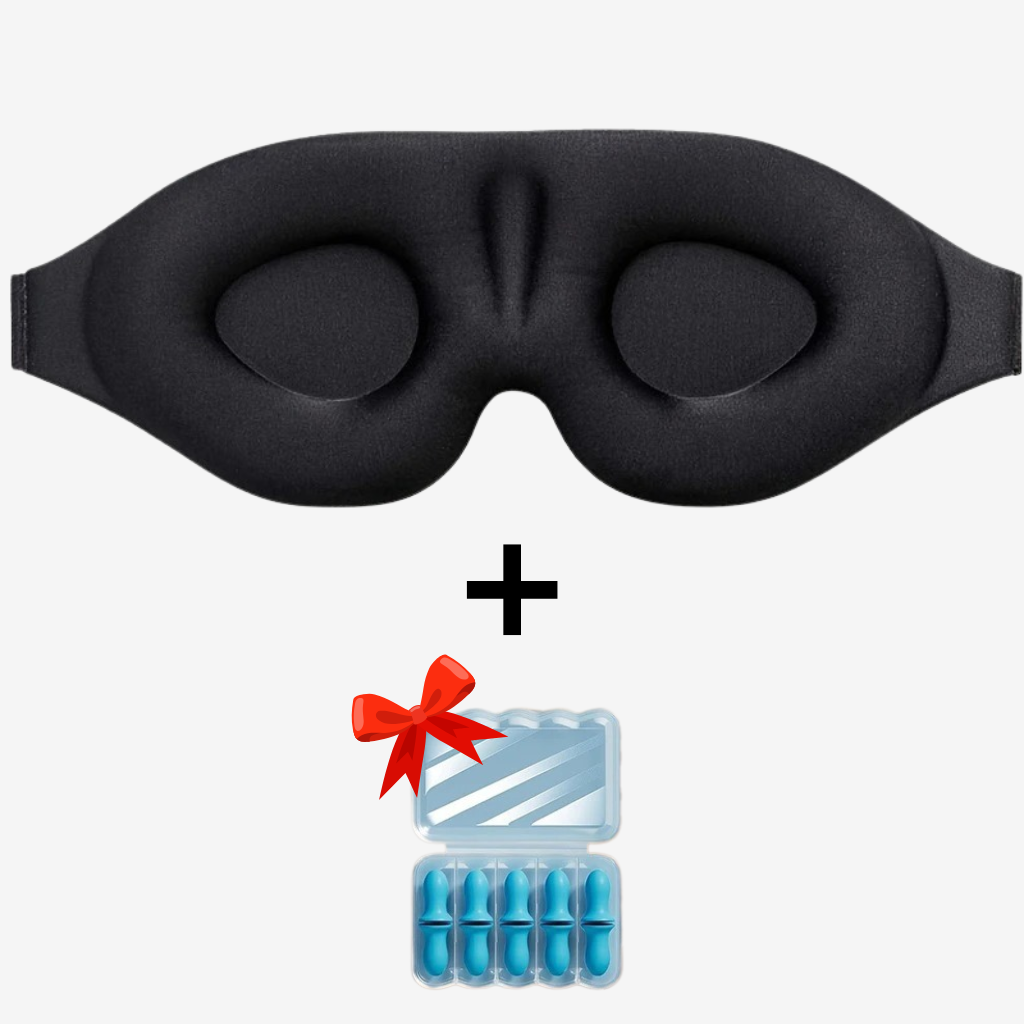 SACAVIA SOMNIX – Masque de sommeil 3D (avec 10 bouchons d’oreilles offerts)